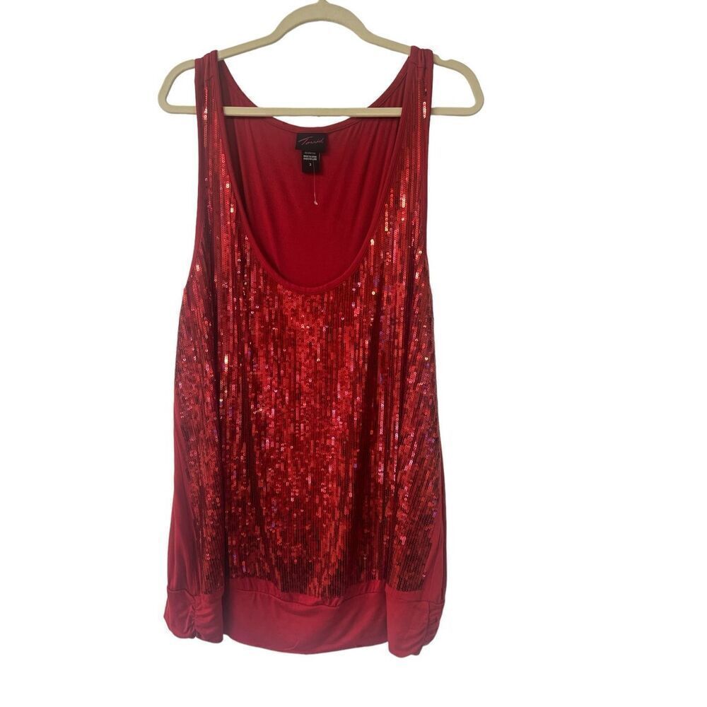 Torrid sequin tank top red sz 3
